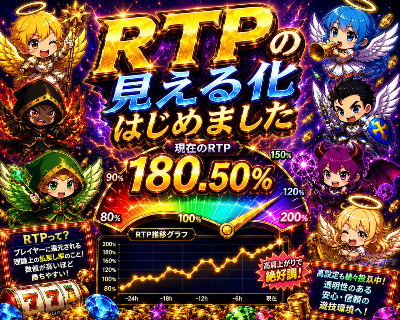 スロ天のRTP見える化 — 現在のRTP180.50%を公開中